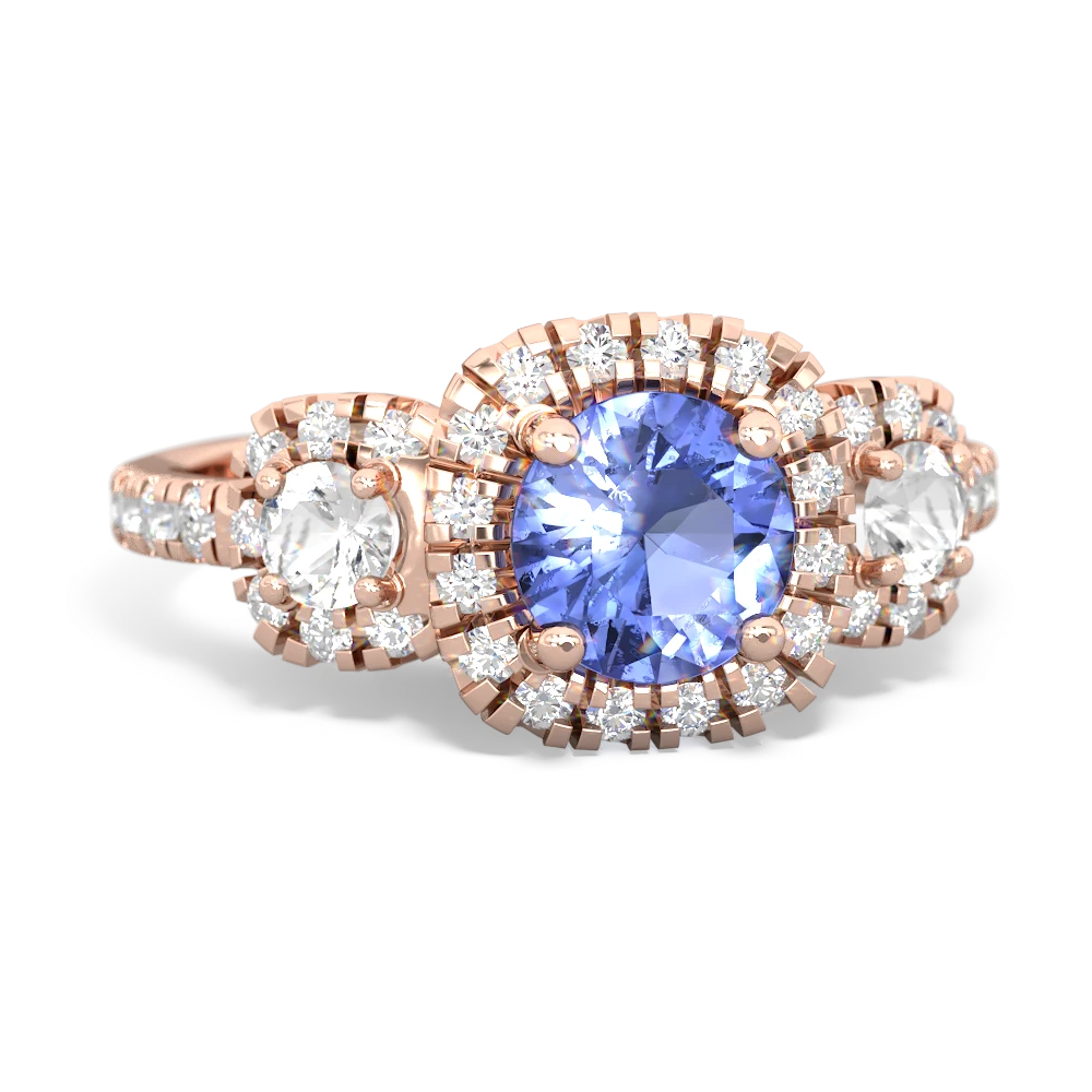 Tanzanite Regal Halo 14K Rose Gold ring R5350