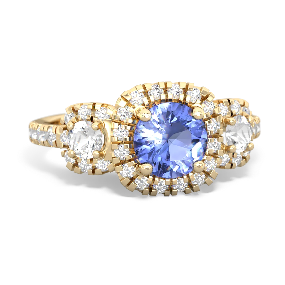 Tanzanite Regal Halo 14K Yellow Gold ring R5350