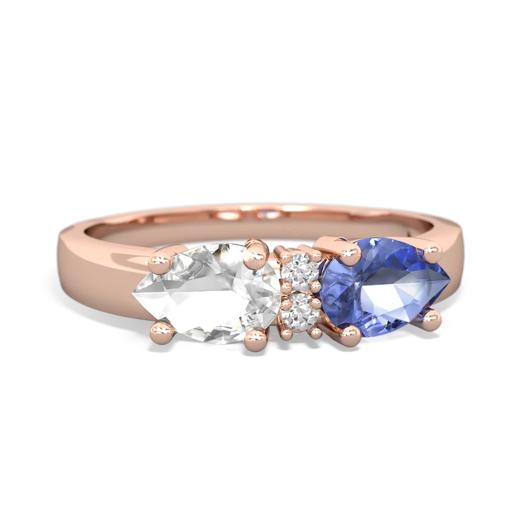 Tanzanite Pear Bowtie 14K Rose Gold ring R0865