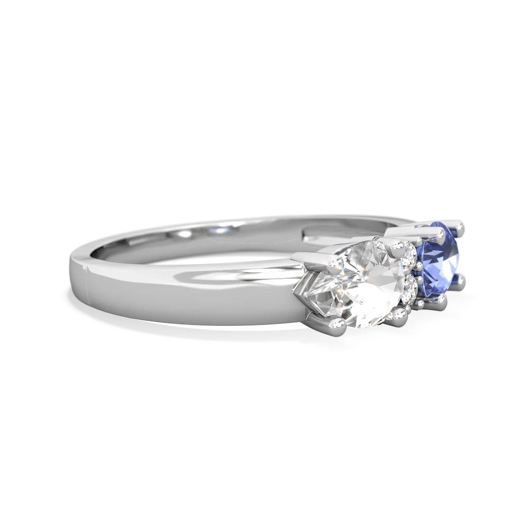 Tanzanite Pear Bowtie 14K White Gold ring R0865