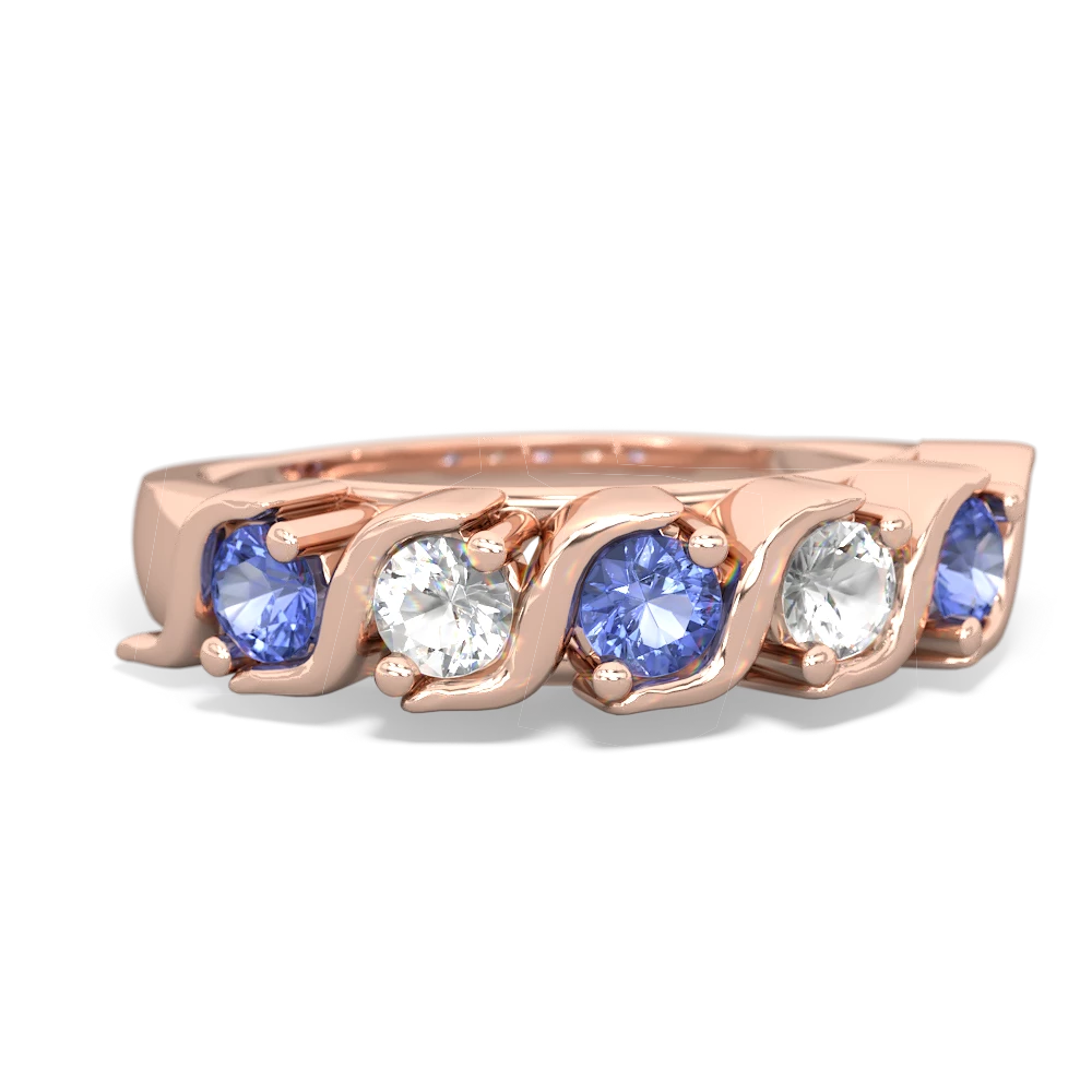 Tanzanite Anniversary Band 14K Rose Gold ring R2089