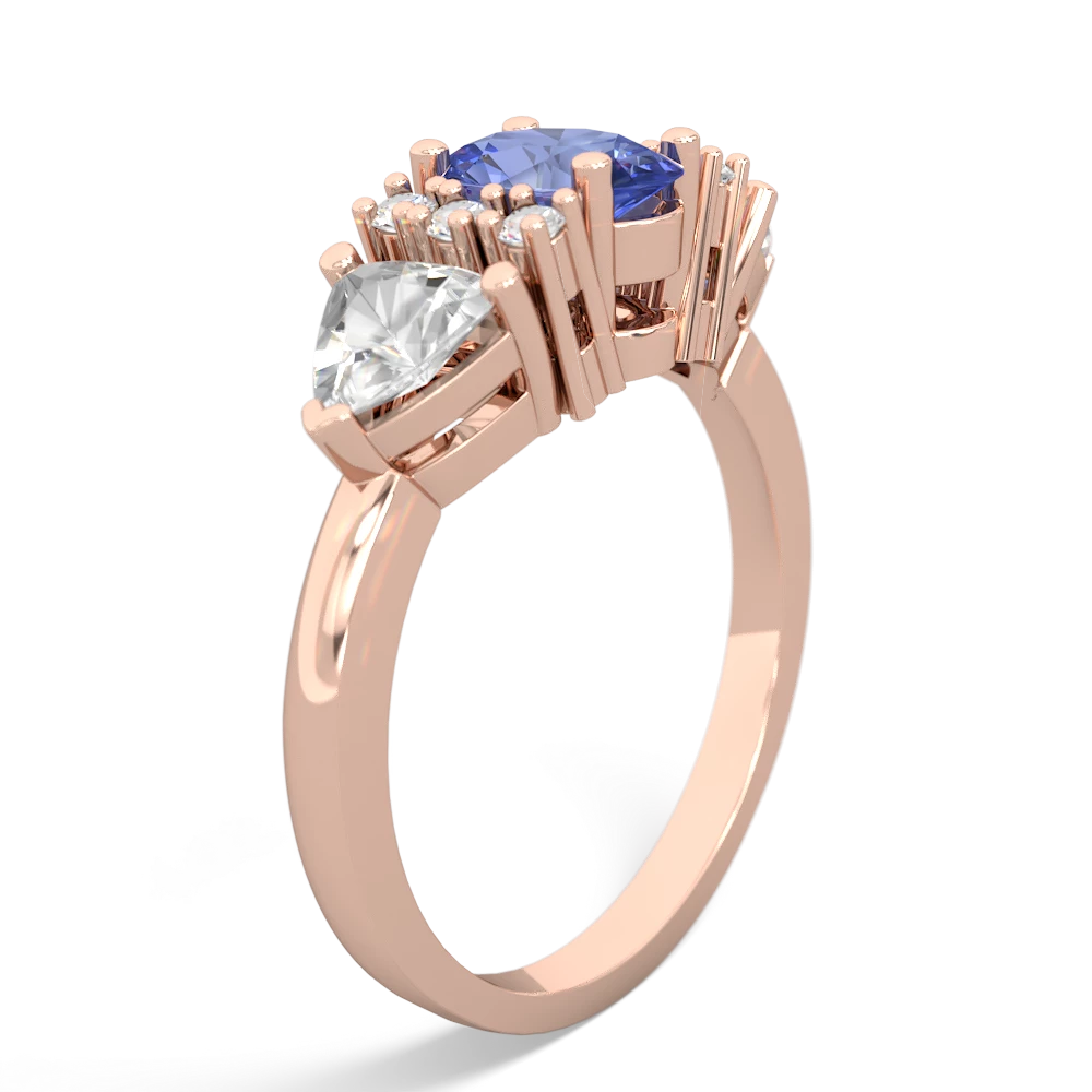 Tanzanite Antique Style Three Stone 14K Rose Gold ring R2186