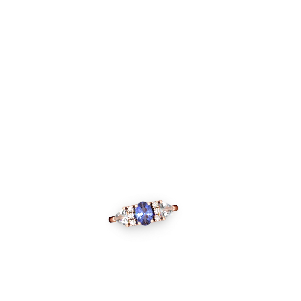 Tanzanite Antique Style Three Stone 14K Rose Gold ring R2186