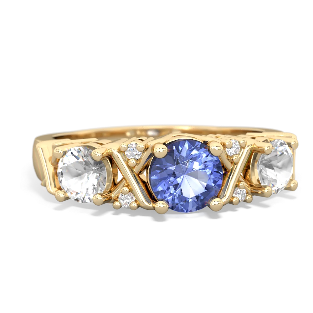 Tanzanite Hugs And Kisses 14K Yellow Gold ring R5016