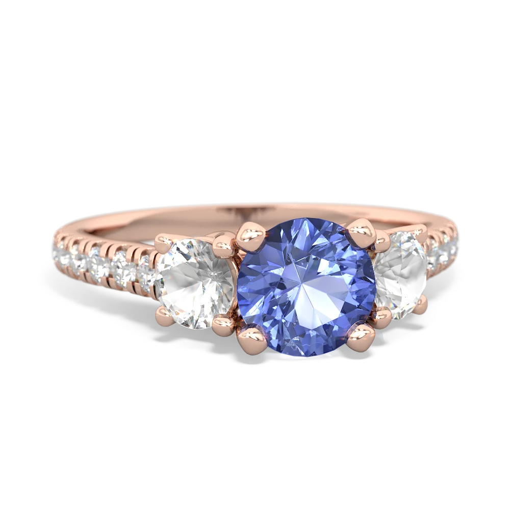 Tanzanite Pave Trellis 14K Rose Gold ring R5500