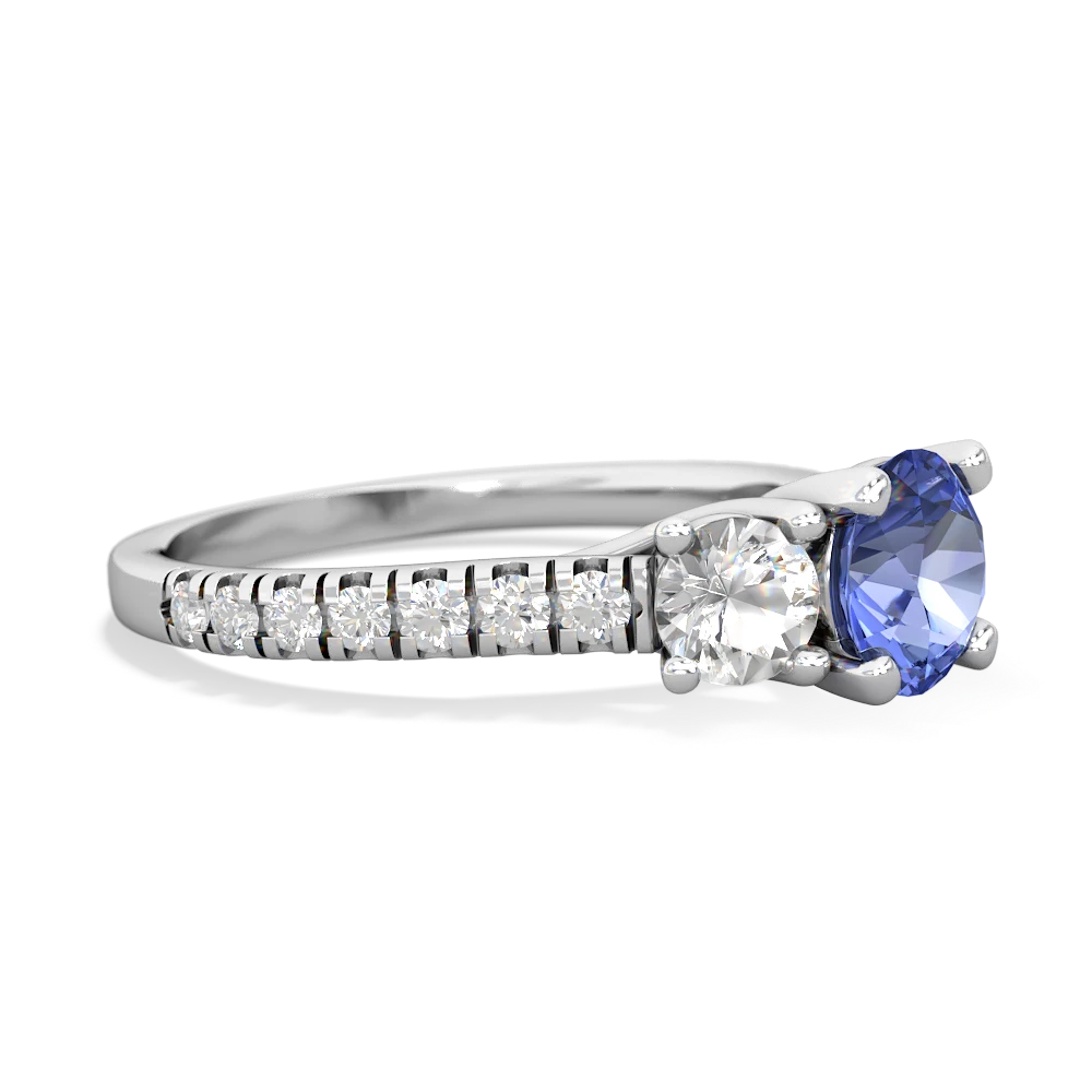 Tanzanite Pave Trellis 14K White Gold ring R5500