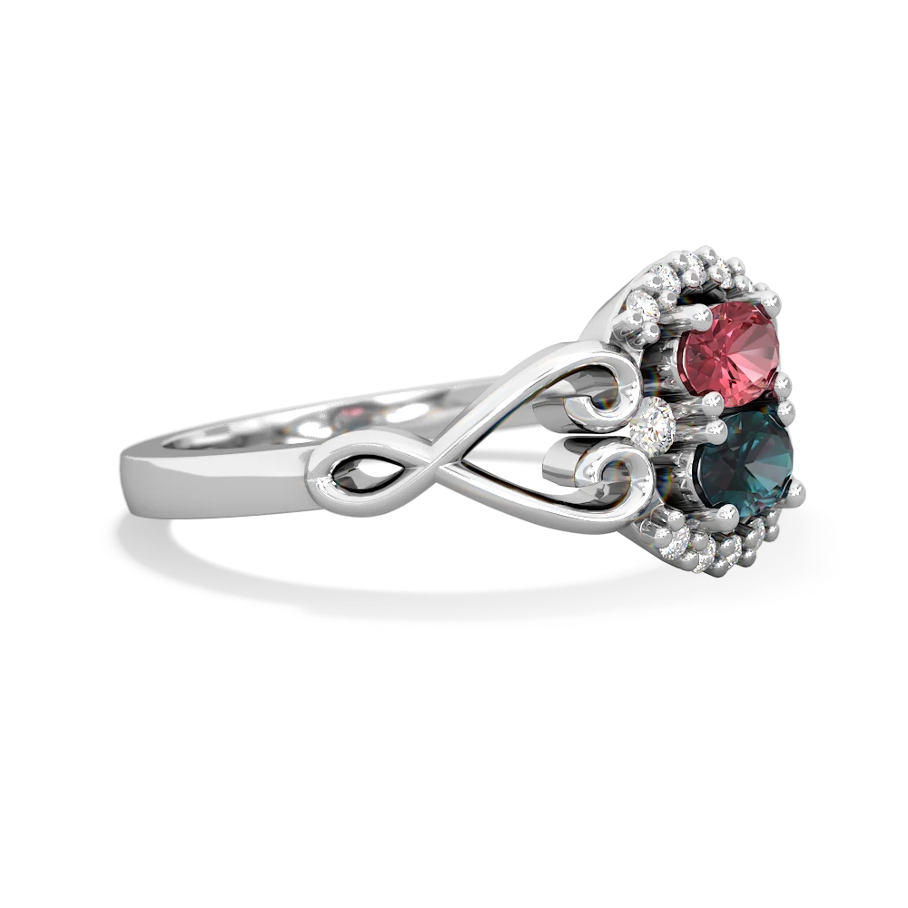 Pink Tourmaline Love Nest 14K White Gold ring R5860