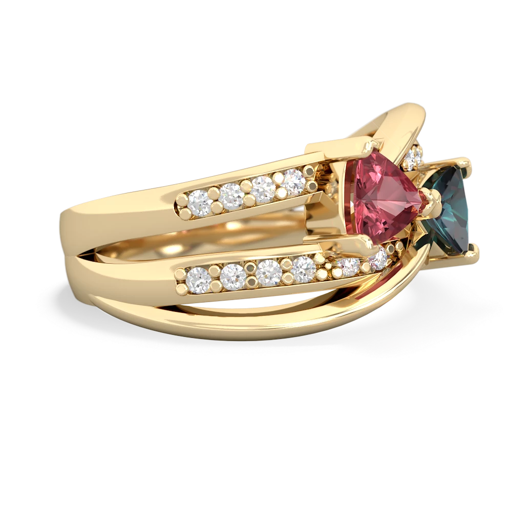 Pink Tourmaline Bowtie 14K Yellow Gold ring R2360