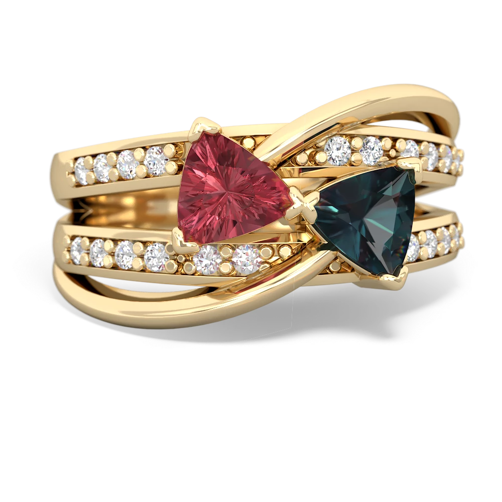 Pink Tourmaline Bowtie 14K Yellow Gold ring R2360