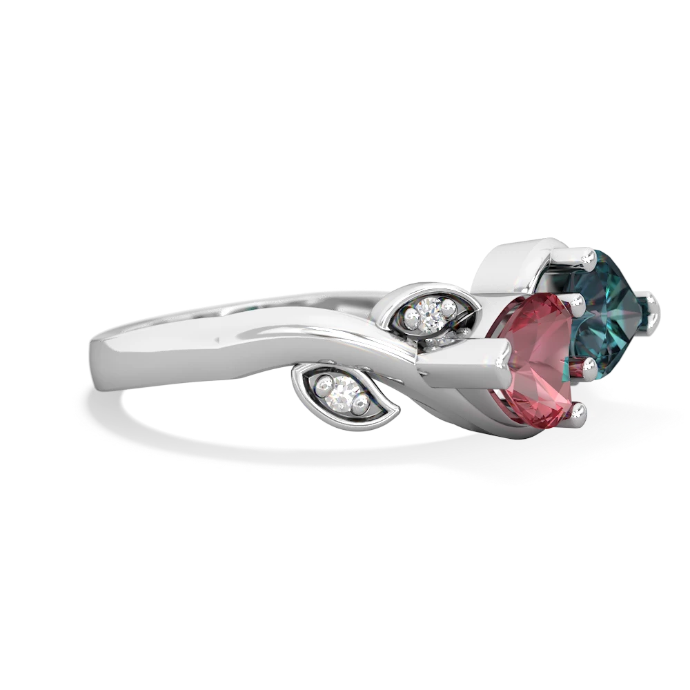 Pink Tourmaline Floral Elegance 14K White Gold ring R5790