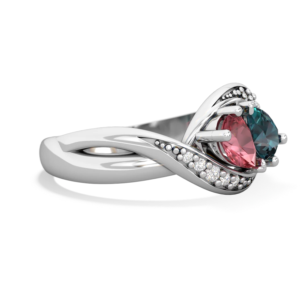 Pink Tourmaline Summer Winds 14K White Gold ring R5342