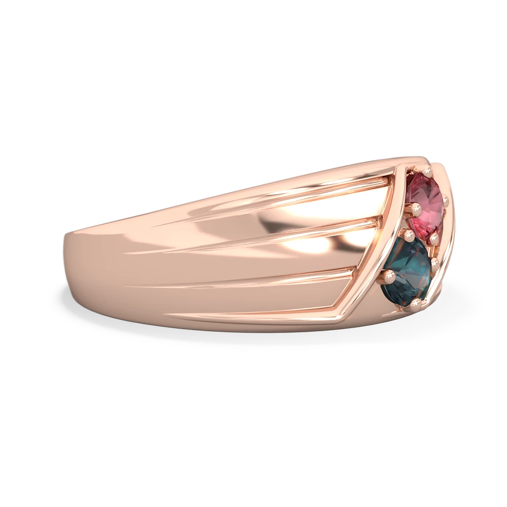 Pink Tourmaline Men's Streamline 14K Rose Gold ring R0460