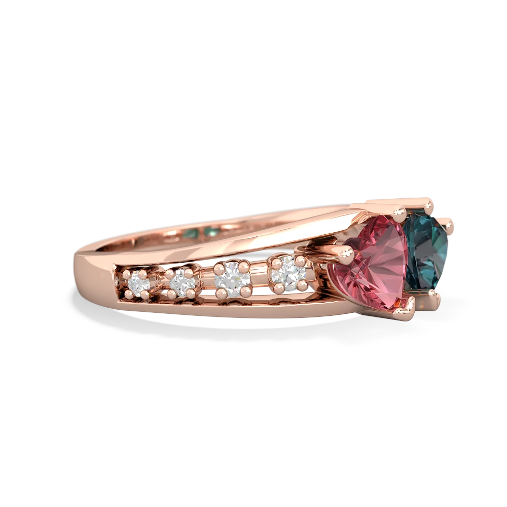 Pink Tourmaline Heart To Heart 14K Rose Gold ring R3342