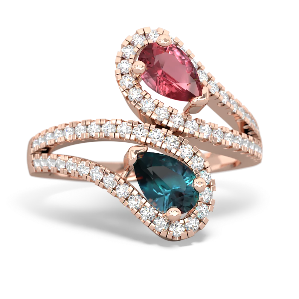 Pink Tourmaline Diamond Dazzler 14K Rose Gold ring R3000