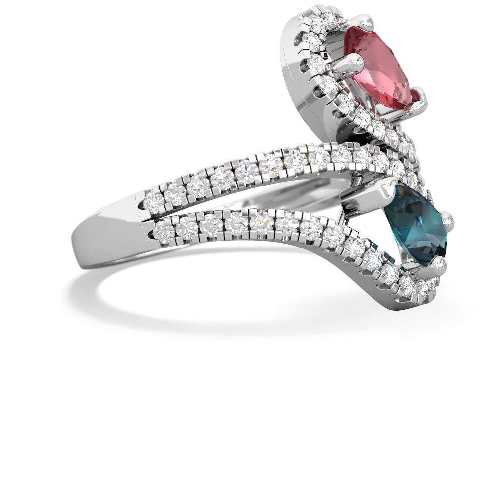 Pink Tourmaline Diamond Dazzler 14K White Gold ring R3000