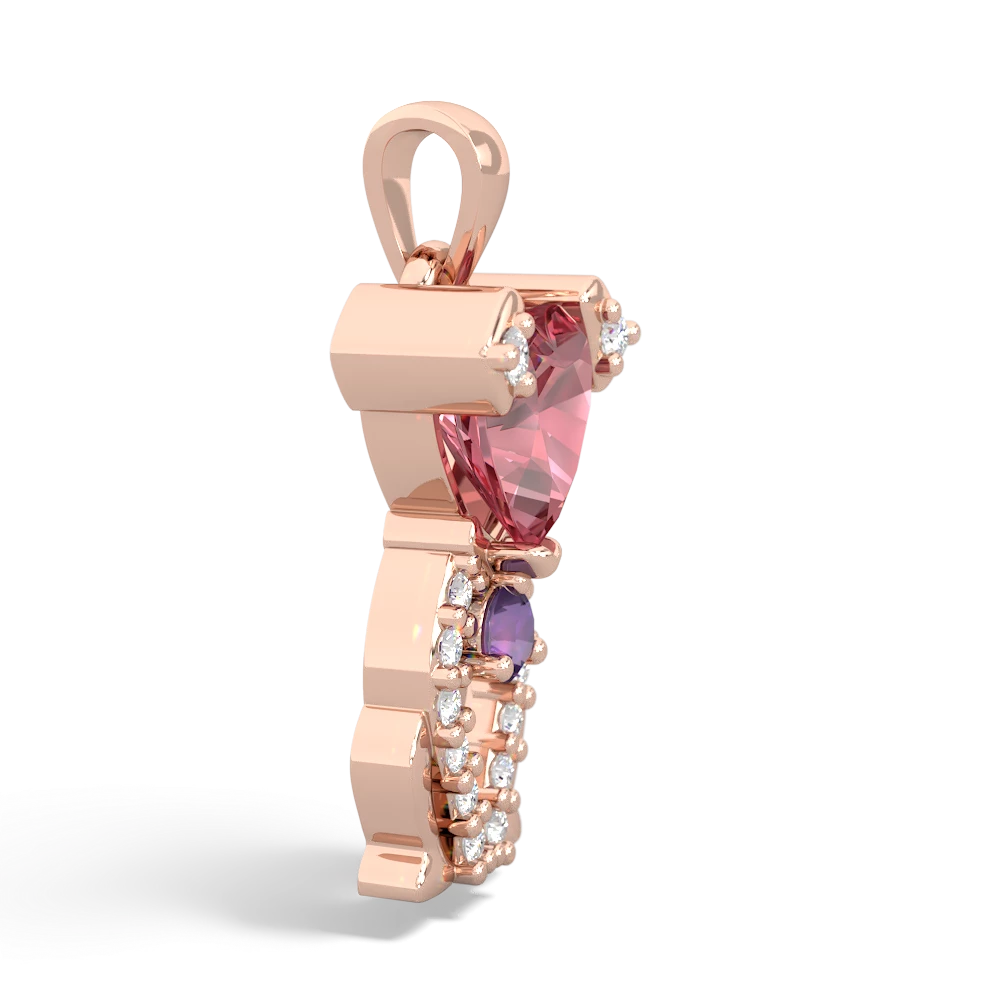 Pink Tourmaline Puppy Love 14K Rose Gold pendant P5800