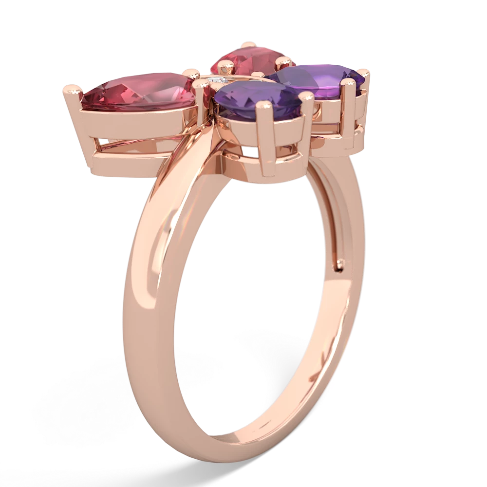 Pink Tourmaline Butterfly 14K Rose Gold ring R2215