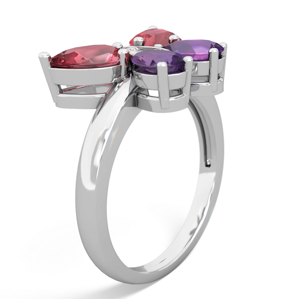 Pink Tourmaline Butterfly 14K White Gold ring R2215