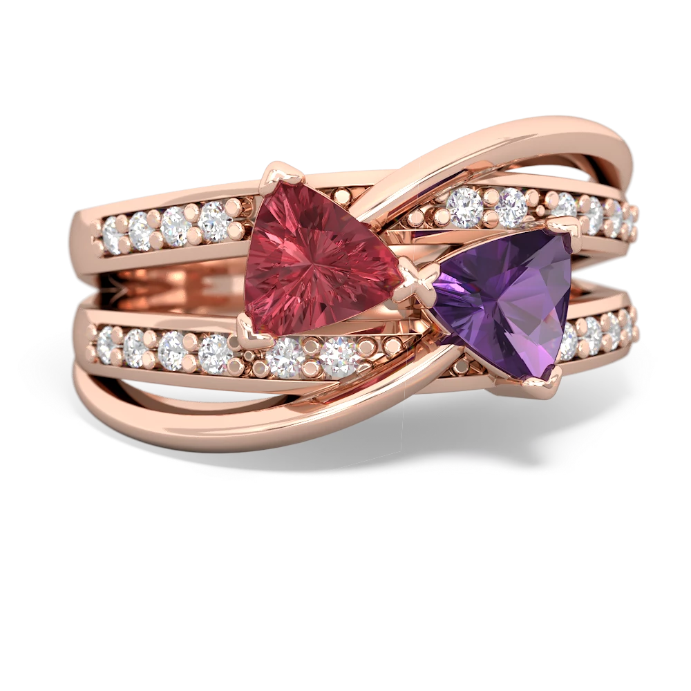 Pink Tourmaline Bowtie 14K Rose Gold ring R2360