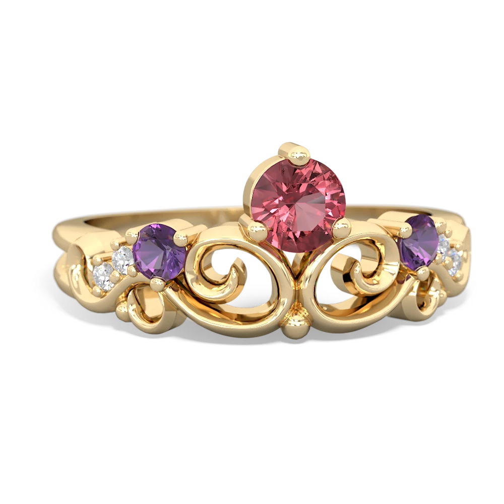 Pink Tourmaline Crown Keepsake 14K Yellow Gold ring R5740