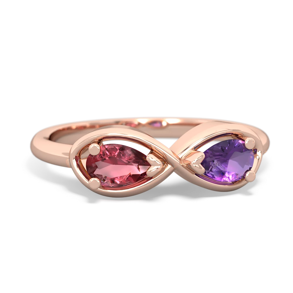 Pink Tourmaline Infinity 14K Rose Gold ring R5050