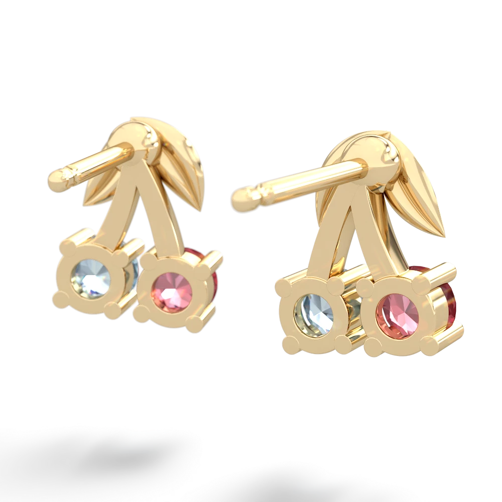 Pink Tourmaline Sweet Cherries 14K Yellow Gold earrings E7001