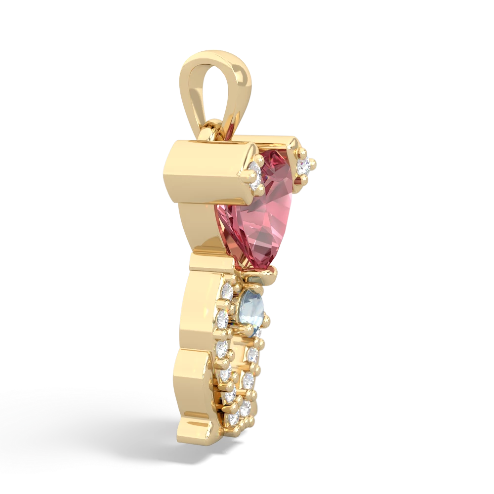 Pink Tourmaline Puppy Love 14K Yellow Gold pendant P5800