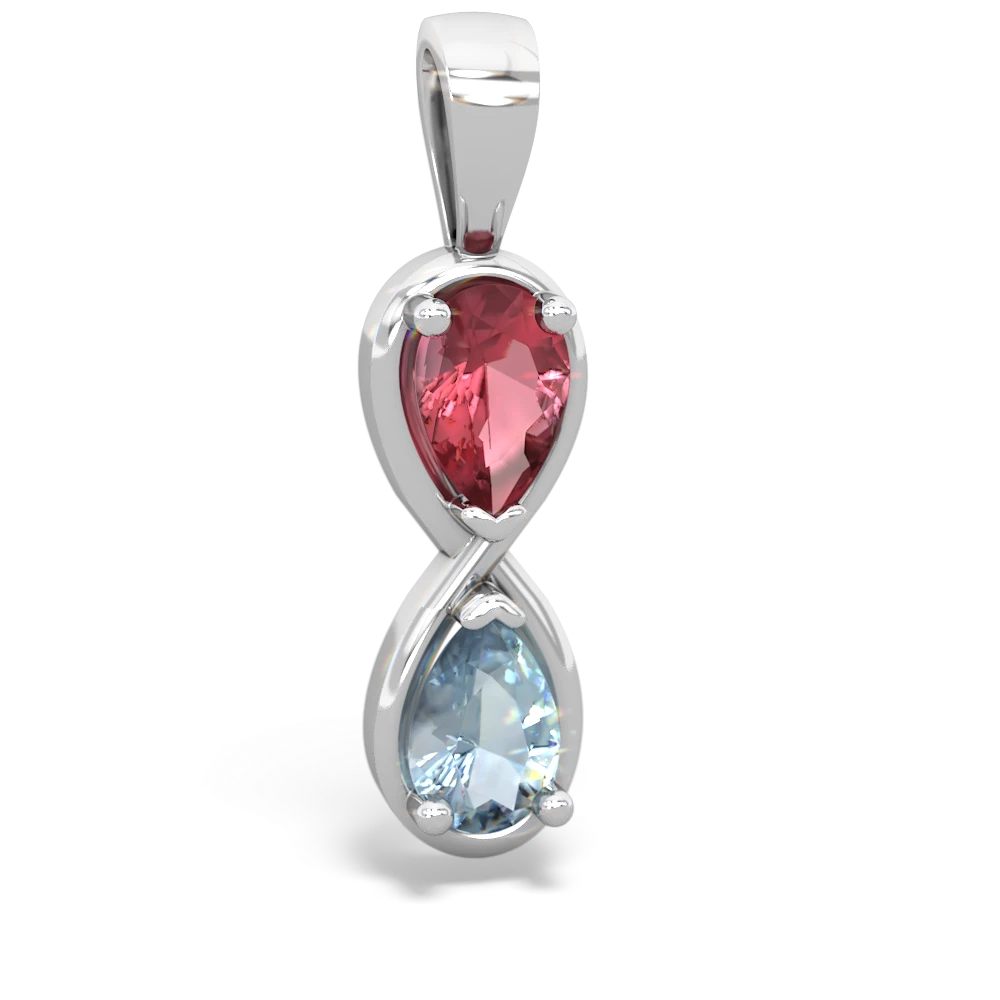 Pink Tourmaline Infinity 14K White Gold pendant P5050