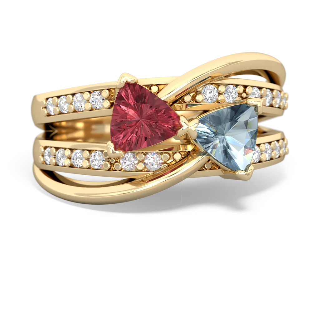 Pink Tourmaline Bowtie 14K Yellow Gold ring R2360