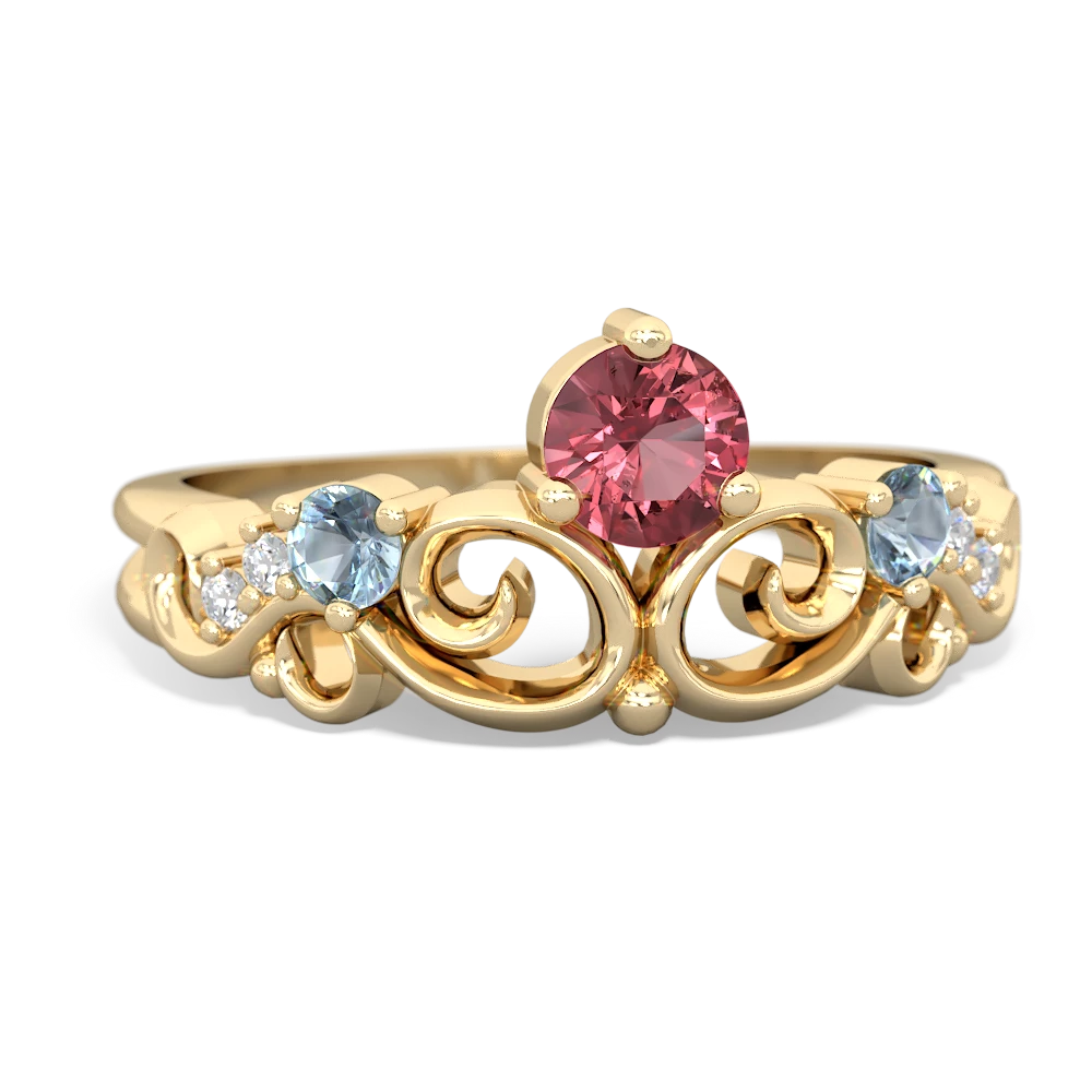 Pink Tourmaline Crown Keepsake 14K Yellow Gold ring R5740