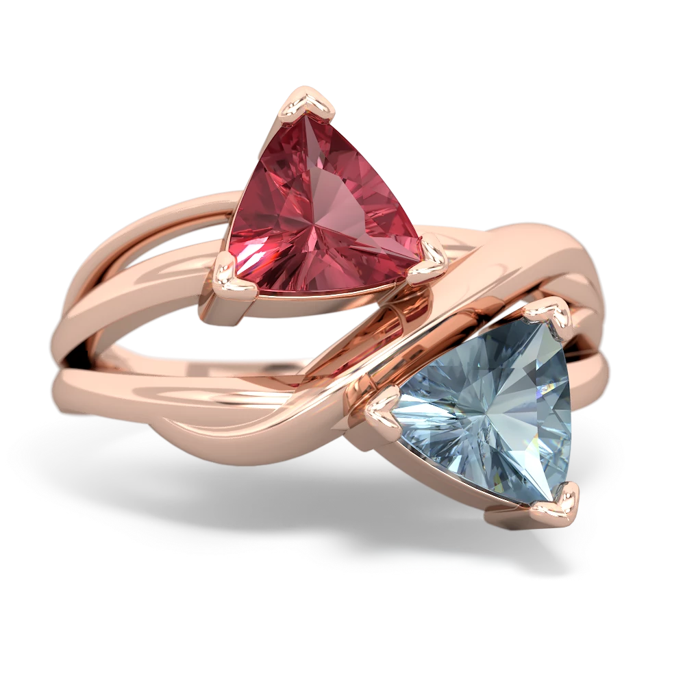 Pink Tourmaline Split Band Swirl 14K Rose Gold ring R2341