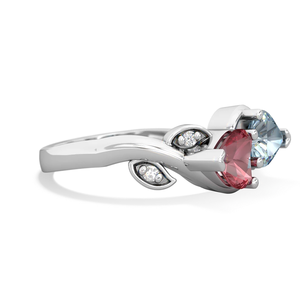 Pink Tourmaline Floral Elegance 14K White Gold ring R5790