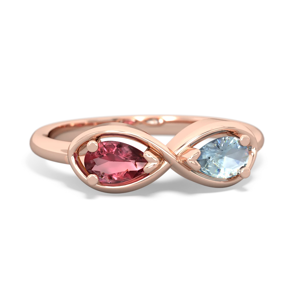 Pink Tourmaline Infinity 14K Rose Gold ring R5050