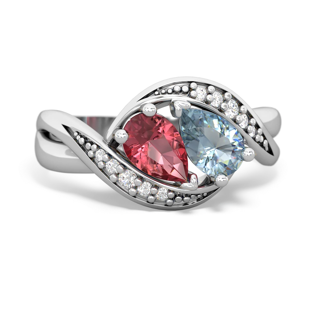 Pink Tourmaline Summer Winds 14K White Gold ring R5342