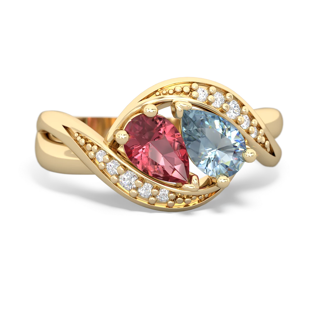 Pink Tourmaline Summer Winds 14K Yellow Gold ring R5342