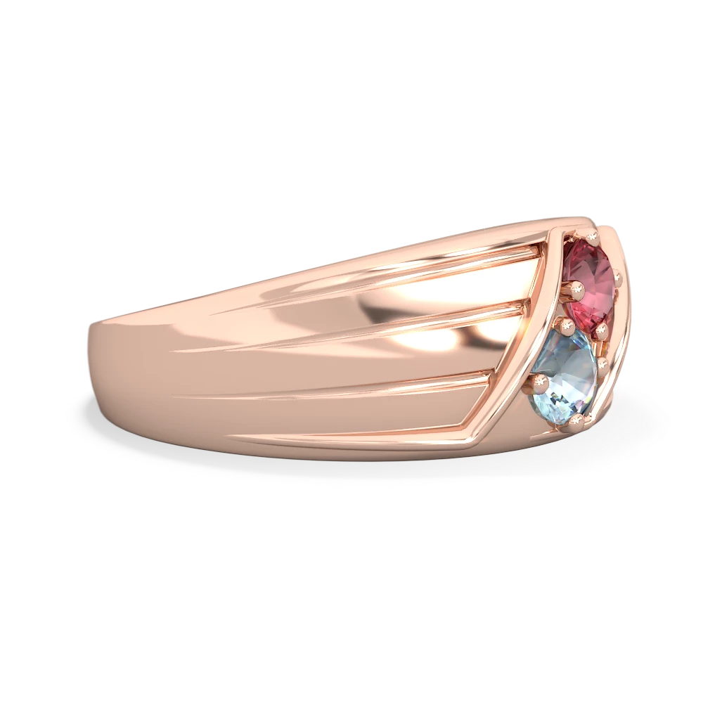 Pink Tourmaline Men's Streamline 14K Rose Gold ring R0460