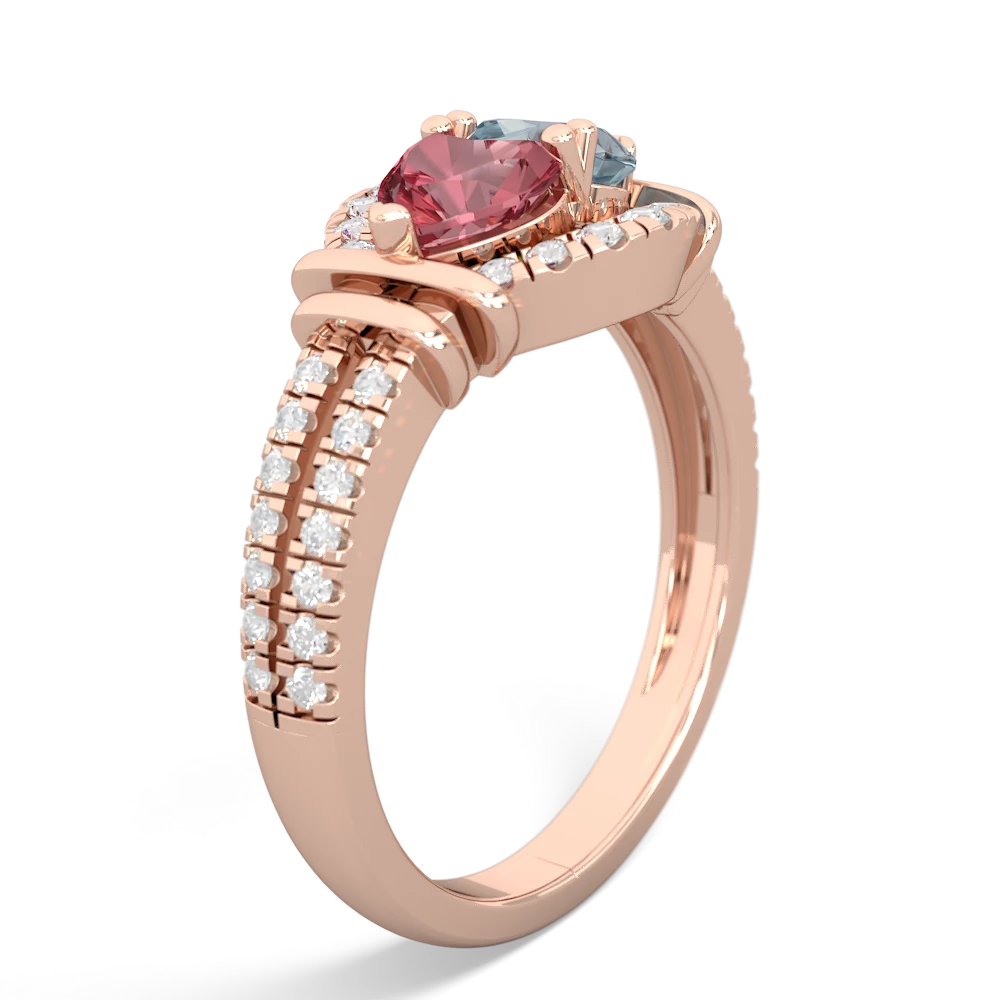 Pink Tourmaline Art-Deco Keepsake 14K Rose Gold ring R5630