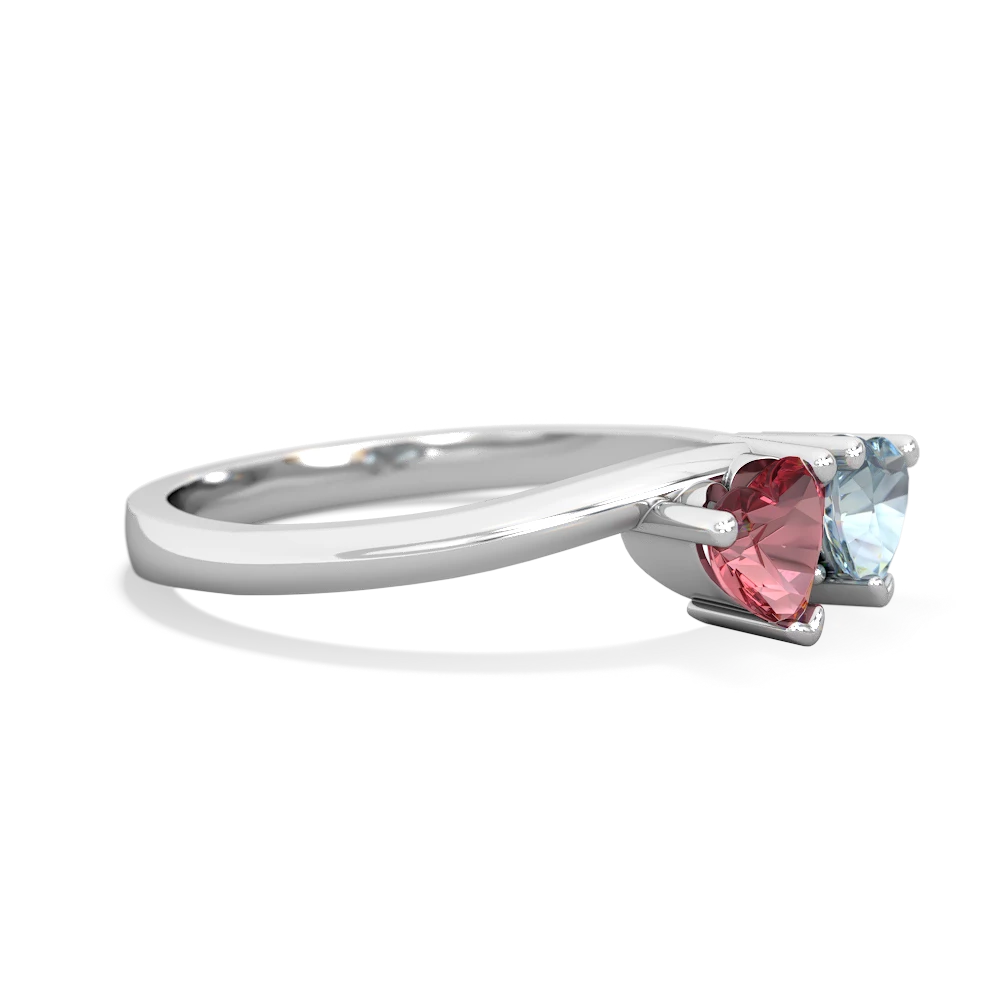 Pink Tourmaline Sweethearts 14K White Gold ring R5260
