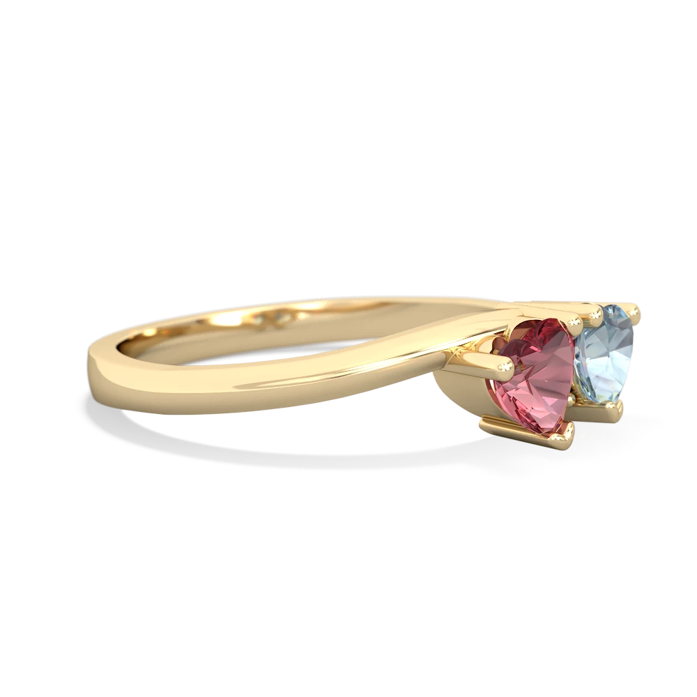 Pink Tourmaline Sweethearts 14K Yellow Gold ring R5260