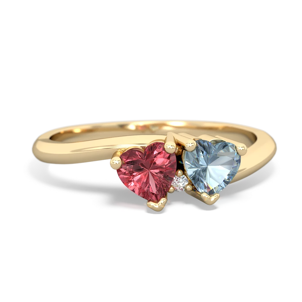 Pink Tourmaline Sweethearts 14K Yellow Gold ring R5260