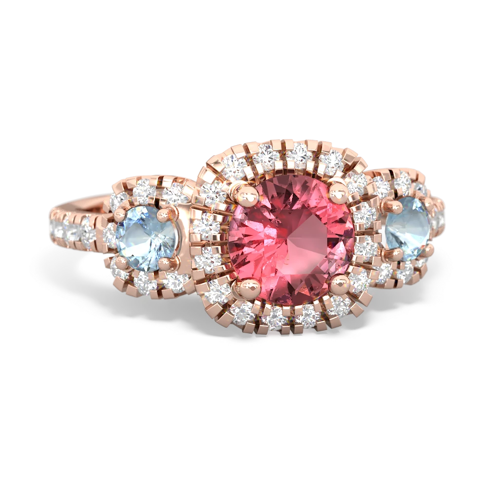 Pink Tourmaline Regal Halo 14K Rose Gold ring R5350