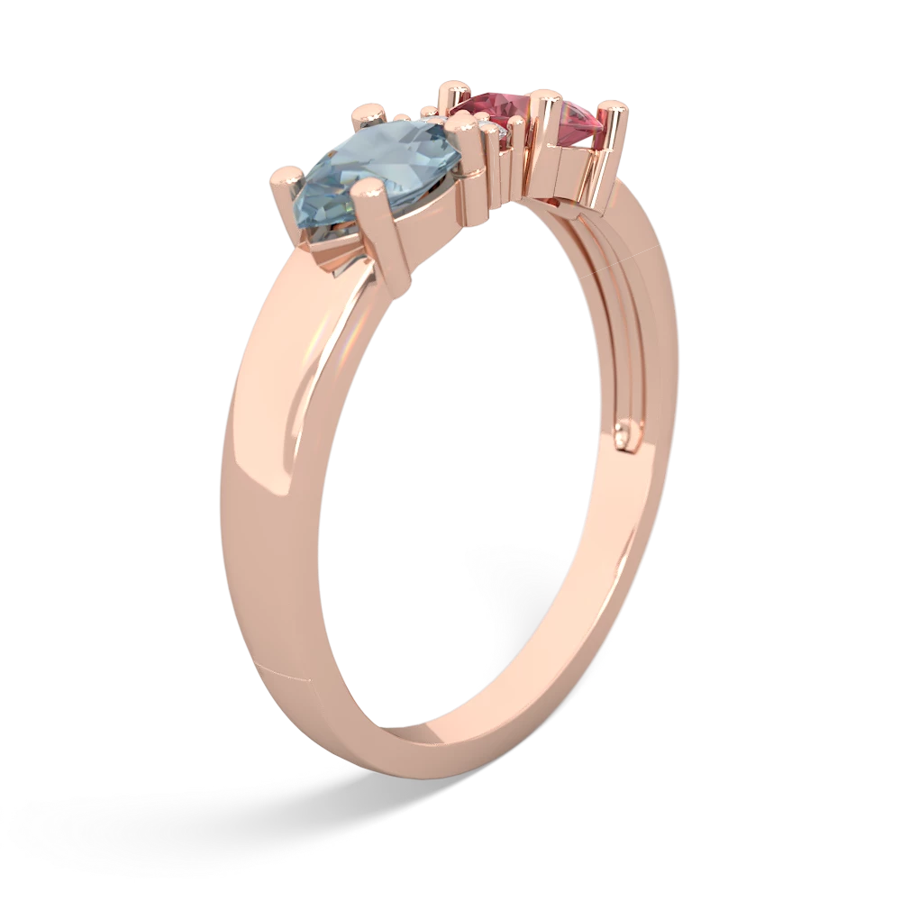 Pink Tourmaline Pear Bowtie 14K Rose Gold ring R0865