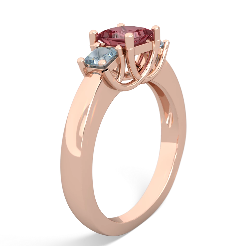 Pink Tourmaline Three Stone Trellis 14K Rose Gold ring R4015