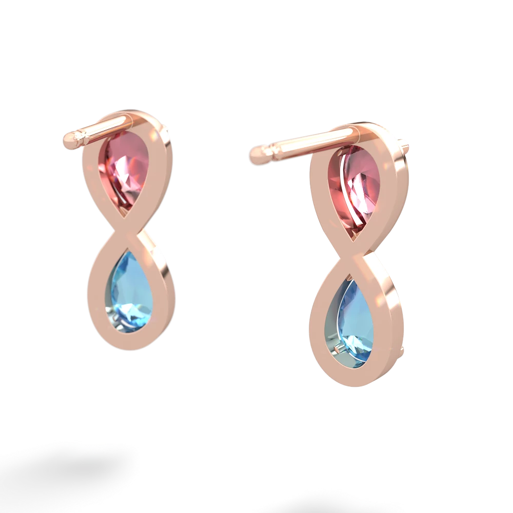 Pink Tourmaline Infinity 14K Rose Gold earrings E5050