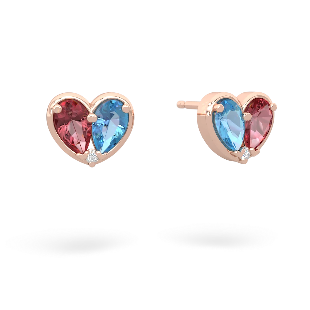 Pink Tourmaline 'Our Heart' 14K Rose Gold earrings E5072