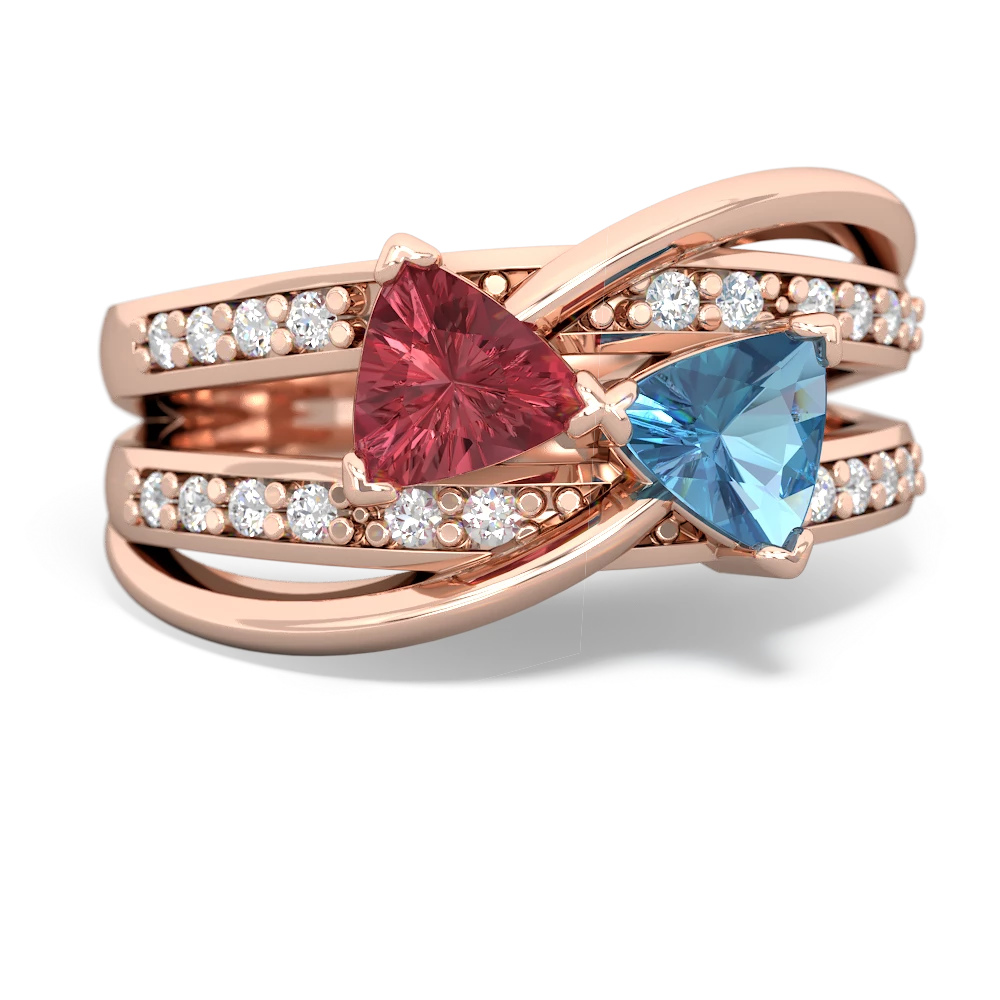 Pink Tourmaline Bowtie 14K Rose Gold ring R2360