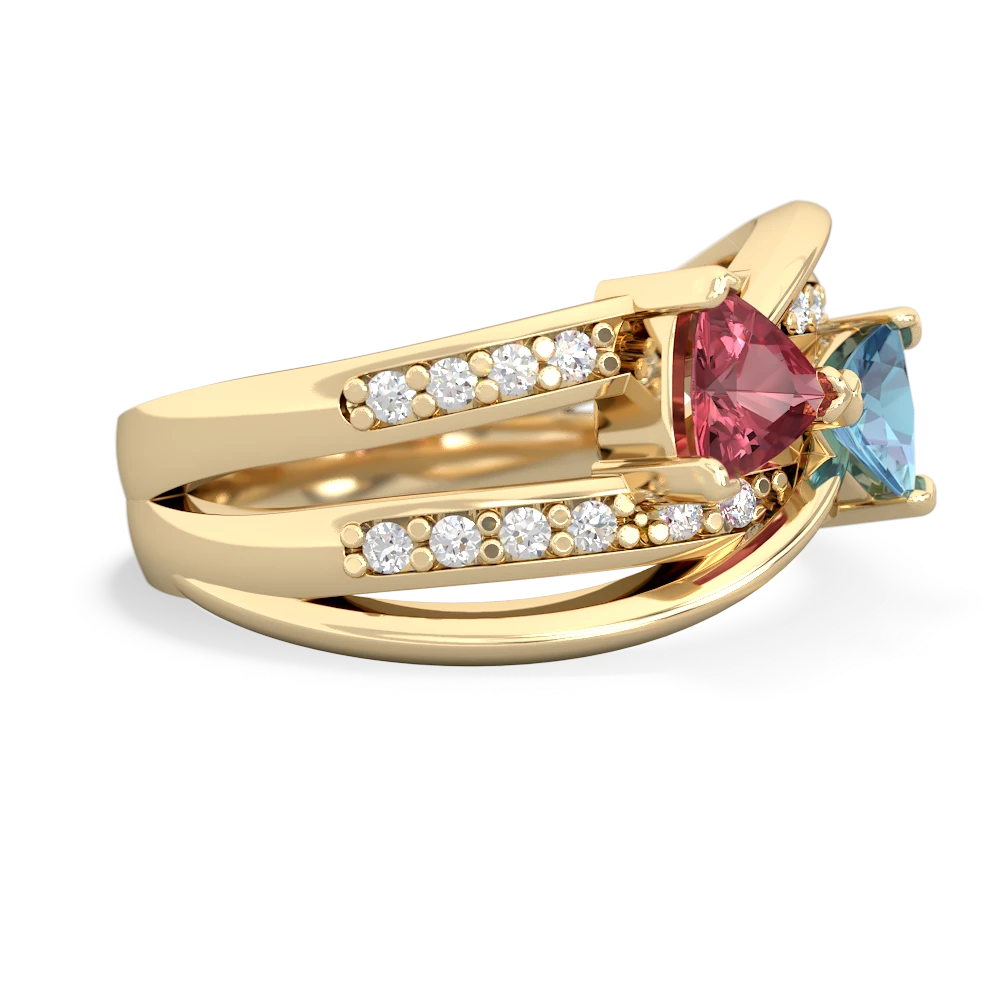 Pink Tourmaline Bowtie 14K Yellow Gold ring R2360