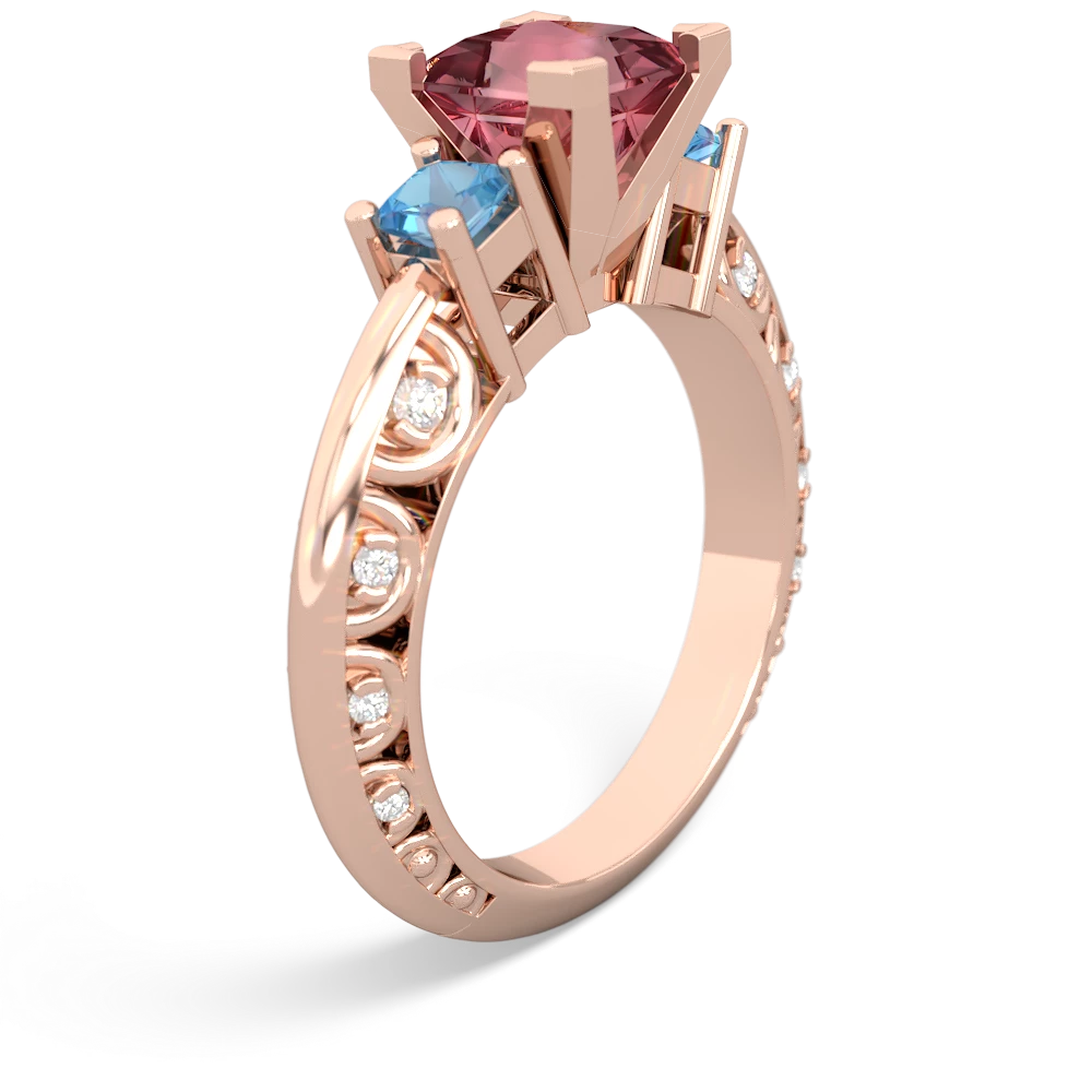 Pink Tourmaline Eternal Embrace Engagement 14K Rose Gold ring C2001