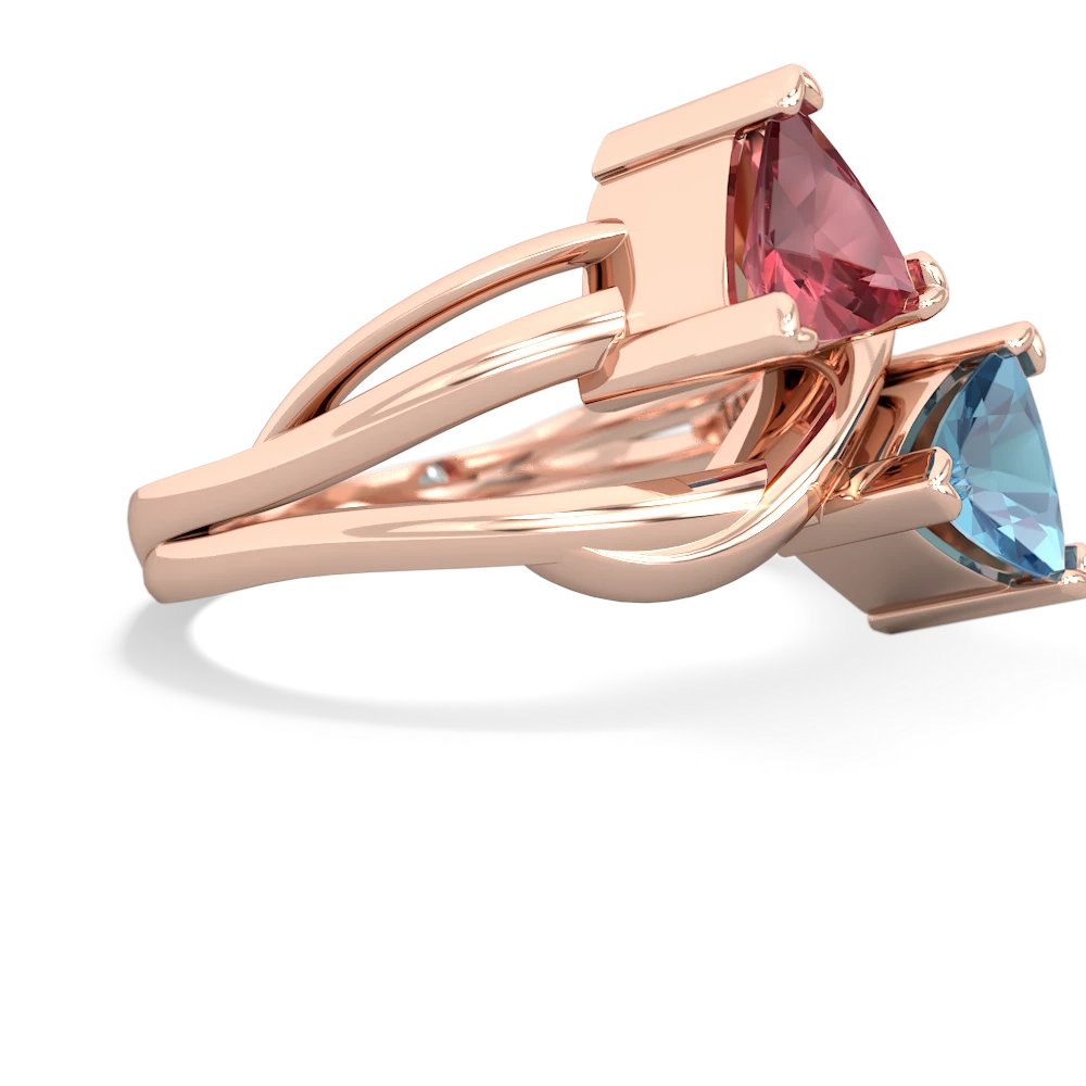 Pink Tourmaline Split Band Swirl 14K Rose Gold ring R2341