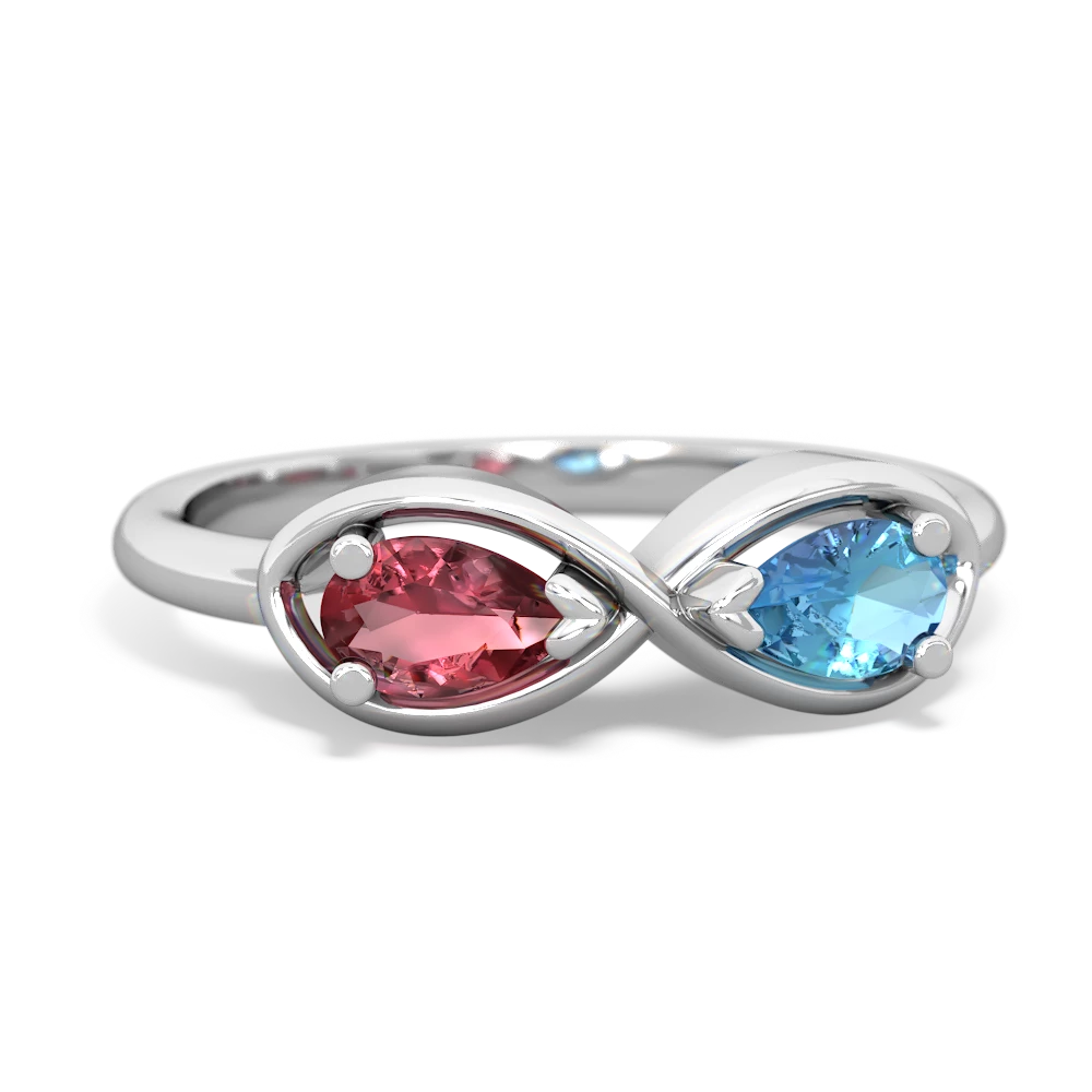 Pink Tourmaline Infinity 14K White Gold ring R5050